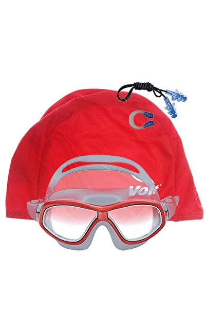 Voit Grand Swimming Goggles_Red+ Red Swim Cap
