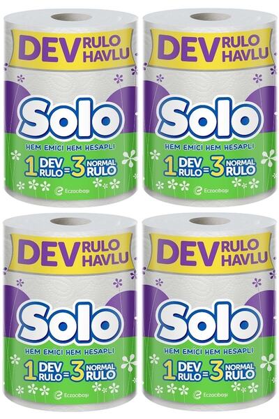 Solo Kağıt Havlu Dev Rulo Pk (4 Lü Set)
