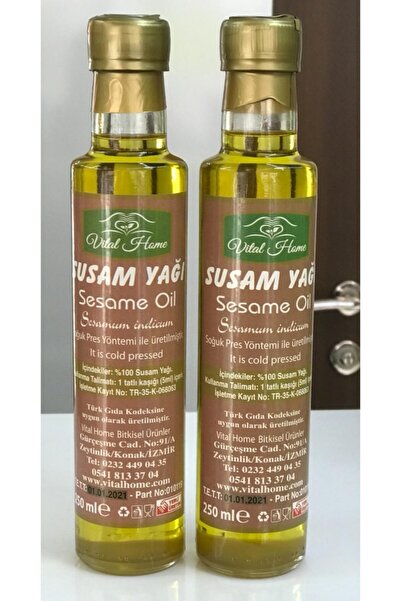 VİTAL HOME Susam Yağı Soğuk Sıkım 2 Li Set 250*2=500 Ml Cam Şişe