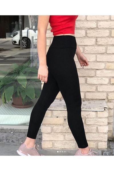 X-TREND Women's Black Steel Knitted Tights with Waist Corsage