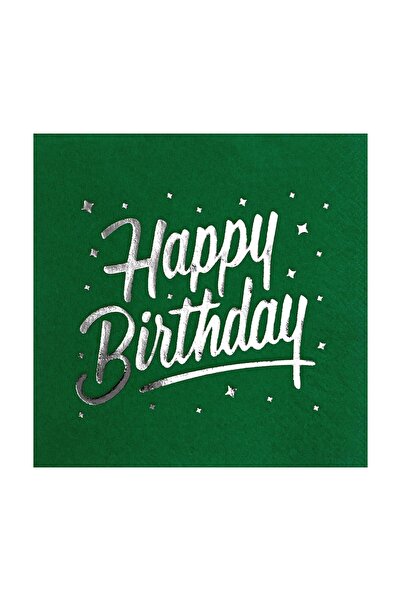 Story 33 سم منديل ورقي مزين بعبارة عيد ميلاد سعيد باللون الأخضر الداكن عدد 16