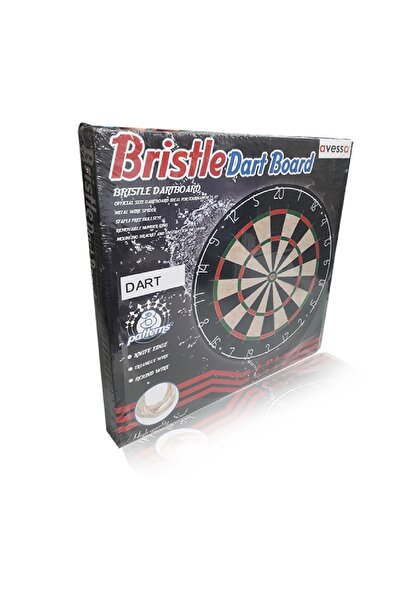 AVESSA Dart 100 45cm Profesyonel Sisal Sert Kıl Dart Tahtası 6 Adet Dart Oku