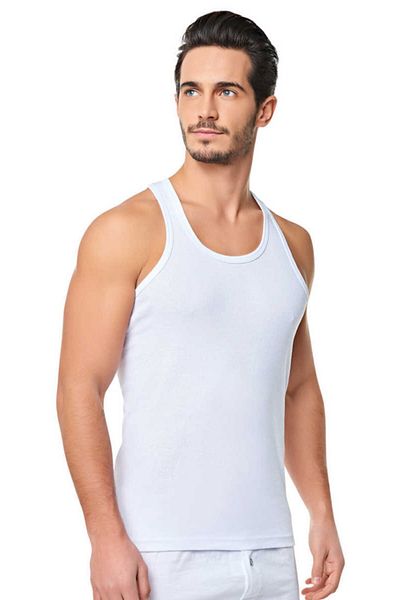Tutku Men's White Rambo Sports Undershirt 3-pack
