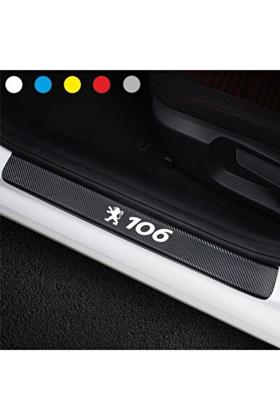 bys Peugeot 106 İçin Uyumlu Aksesuar Oto Kapı Eşiği Sticker Karbon 4 Adet