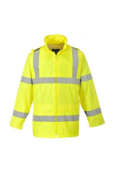 PORTWEST معطف واق من المطر أصفر للجنسين مع عاكس