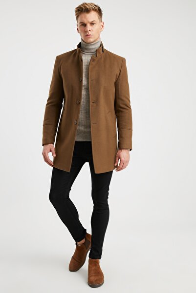 DYNAMO Мъжко кашмирено палто с ватирана подплата и вълна
