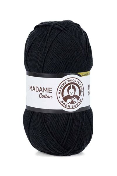 Ören Bayan Black Braided Cotton Hand 999 - Knitted Madame