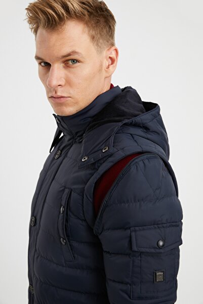 DYNAMO Чоловічий темно-синій жилет-пальто 2 в 1 з водонепроникною тканиною