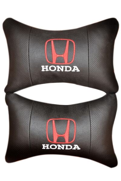 Honda - Araç Içi Boyunluk Yastık Araca Özel Markalı Deri 2 Adet