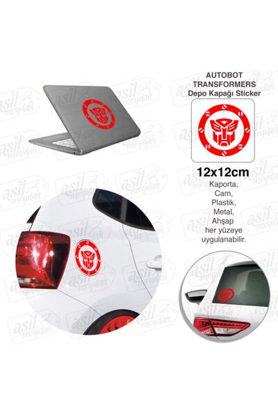 Asilmeydan Transformers Autobot Yakıt Depo Kapağı Kırmızı Kapak Sticker, Oto ...