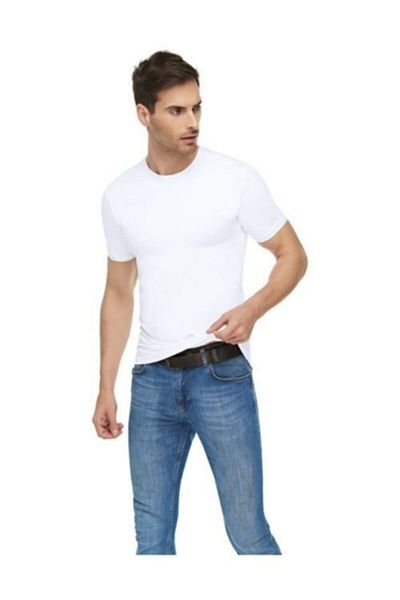 Tutku Elit Elestan Men's Crew Neck Undershirt 1301 2 Pack| White