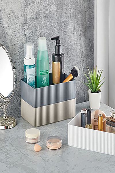 Pazarika Organizator pentru baie de bucătărie Coș spațios din plastic (3 bucăți)