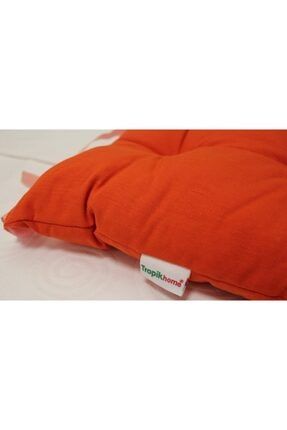 tropikhome turuncu renk pamuklu kumas pofidik kare dekoratif sandalye minderi 35x35 cm fiyati yorumlari trendyol