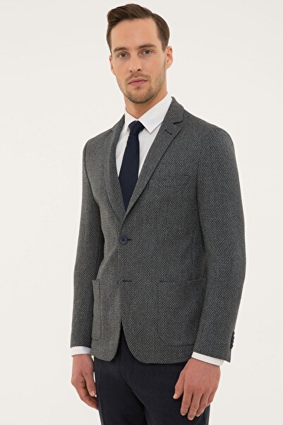 Pierre Cardin Men's Gray Extra Slim Fit Jacket
