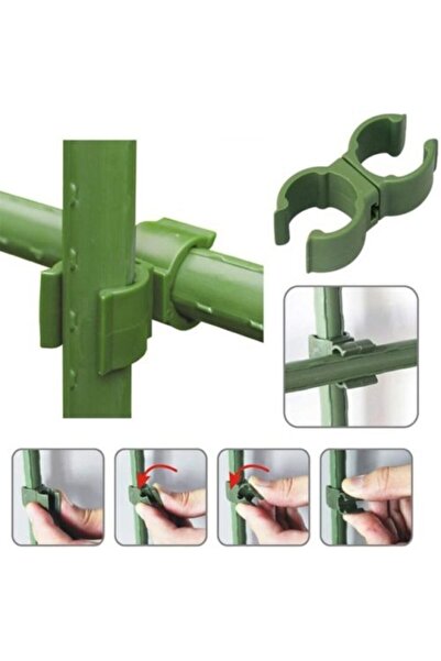 Bahçem Bitki Destek Çubuğu Bağlantı Konnektörü Çok Fonksiyonlu 16mm 6 Adet