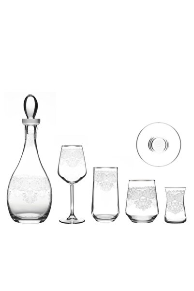 Mcs Home Collection Dantel Desenli Cam Bardak Seti  31 Parça 6 Kişilik