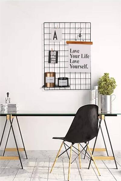 Tiydem Duvar Fotograf Standı Tel Pano Fotoğraf Askılık 70x50 5 Adet Mandal Ve...