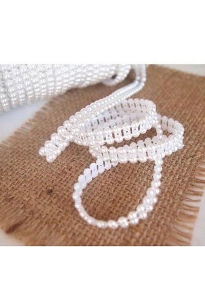AHŞAP ATÖLYE Διπλή Σειρά Λωρίδα Μισό Λευκό Χρώμα 4 mm Pearl Hdf0402