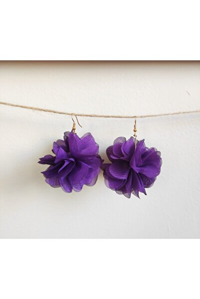 Onidance Daısy Days - Missy Tall Mor Halka Küpe Gelin Çiçek Küpe / Nişan / Dü...