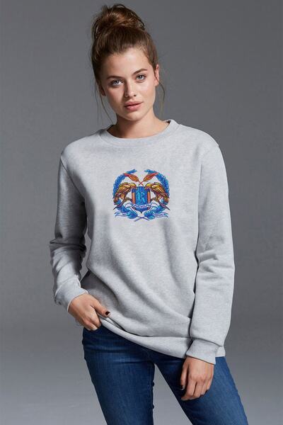 QIVI Wit Ravenclaw Wisdom Printed Gray Women's Knitted Sweatshirt Long Sleeve