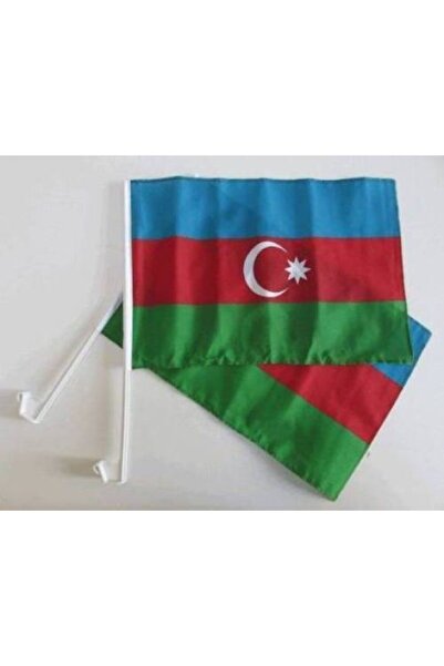 ÇELİKONLİNE BAYRAK Azerbaycan Konvoy Bayrak 2 Adet Aparatlı