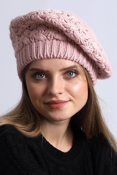 Deafox Powder Color Knitted Painter Women's Beret