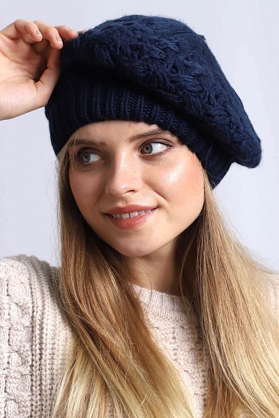 Deafox Námořnická modř pletený malířský baret