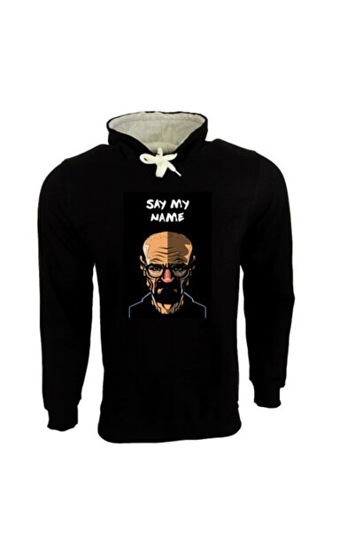 Raf Coll Unisex Walter White majica sa kapuljačom "Reci moje ime" Štampano crna