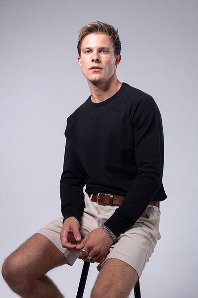 IAMNOTBASIC Tricotaje negre pentru bărbați Pulover Stephen