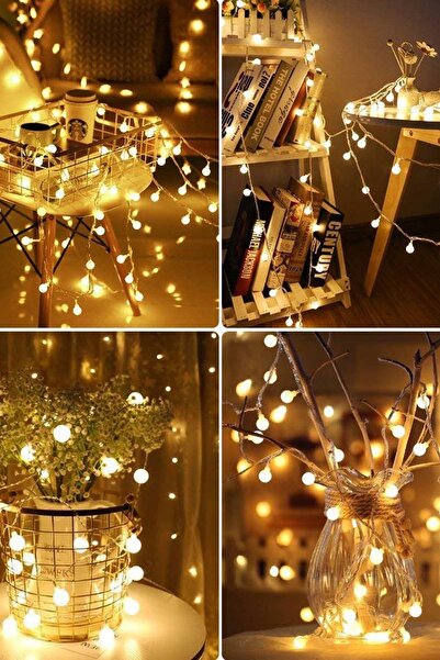 Patladı Gitti Led Işıklı Ampul Top Dizeleri 20'li 3 Metre Dekoratif Süsleme E...