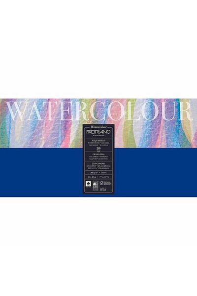 Fabriano Finearts Watercolour Water Paint Book Block Cold Print - Medium Texture 300 Gr.20x40 Cm.20 Sheets