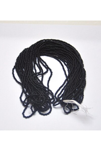 Bi hızlı خرز رمل زجاجي - خرز تشيكوسلوفاكيا - أسود - 2 مم