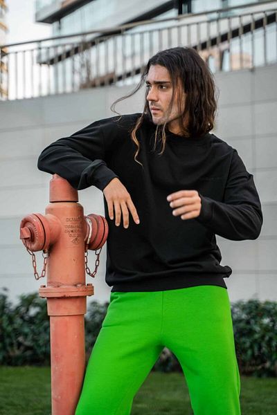 gothamvibes Ανδρικό oversize μαύρο φούτερ