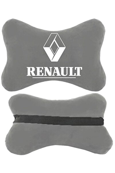 1araba1ev رينو كليو سبورت تورير وسادة رقبة أوتوماتيكية قطنية للسفر قطعتين رمادي