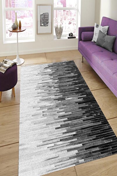 Resmiro Bej Tay Tüyü Görünümlü Renk Geçişi Tasarımlı Dijital Baskılı Halı