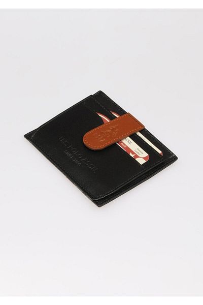 U.S. Polo Assn. Plcz8430 Black Men's Card Holder - Card Detailed