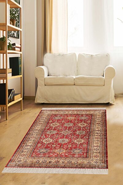 on the clouds Turuncu Osmanlı Motifler Dijital Baskı Yıkanabilir Kaymaz Taban...