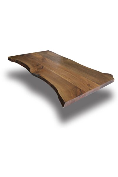 SZN Wood Kütük Masa Ceviz Geniş Ekli 2 Kenar Sulama -- W01-dark Oak 140x 75 X 4,5 Cm