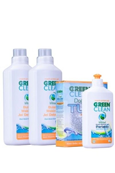 Green Clean منظف جل 1 لتر وملح 1.5 كجم - غسالة أطباق 500 مل