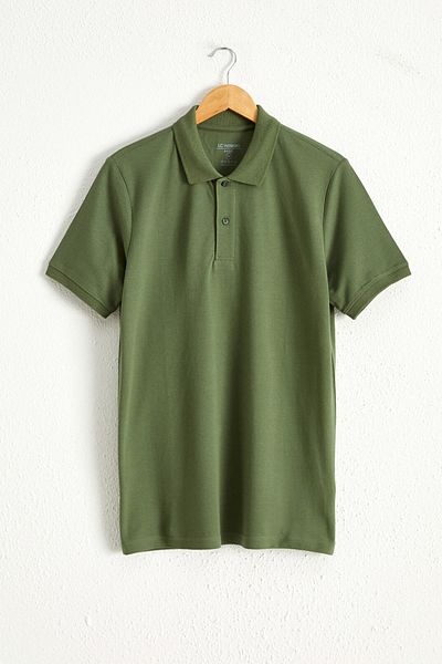 LC Waikiki Men's Green T-Shirt Polo Neck Short Sleeve Basic Pike from Your Fashion Style