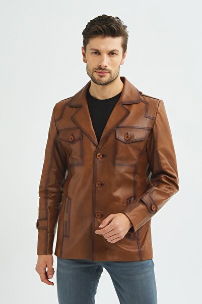 İkbal Erkek Kahverengi Christian Hakiki Deri Mont