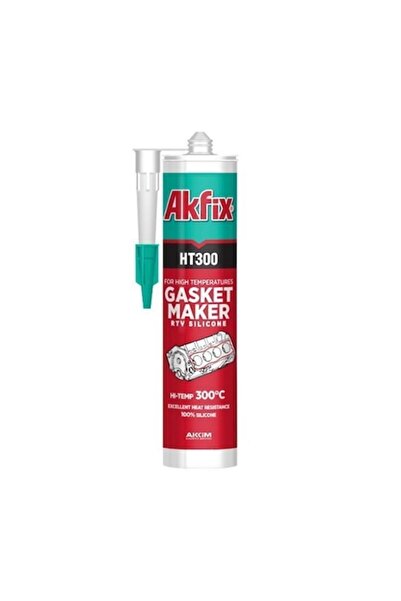 Akfix Yüksek Isıya Dayanıklı Ht 300 Silikon Kırmızı 300°c 310 Ml + Silikon Tabancası