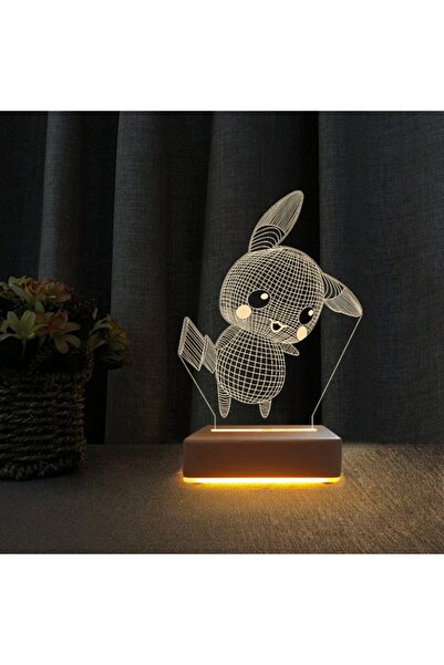 Vipyol 3d Dekoratif Masa Lambası Çocuk Odası Pikachu Gece Lambası