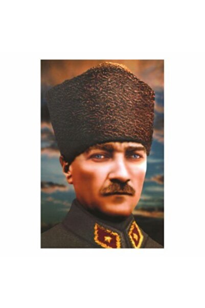 Genel Markalar Atatürk Posteri Bayrağı 1.sınıf Raşhel Kumaş 50x75cm