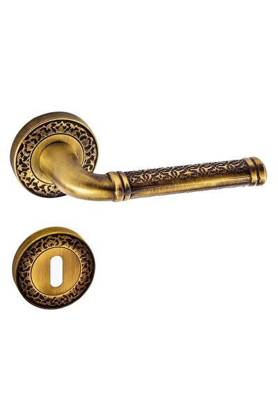 DOĞANLAR Topkapı Olifka Antik Sarı Prinç Rozetli Kapı Kolu Oda