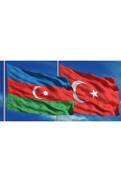 ÇELİKONLİNE BAYRAK Türk Bayrağı+azerbaycan Gönder Bayrağı 70x105cm