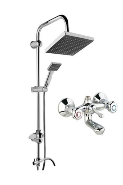 Altun Siyah Kare Tepe Duş Seti Yağmurlama Duş Robotu Başlığı Banyo Bataryası ...