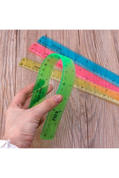 Mikro Blue Unbreakable Flexible Silicone Ruler Fl-30