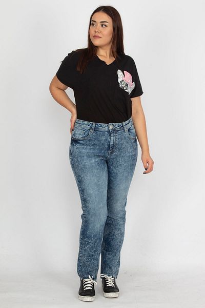 Şans Plus Size Jeans - Navy blue - Straight