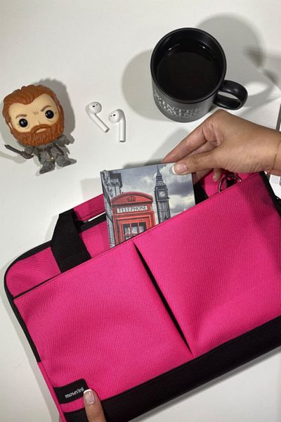 Moserini 13" - 13.3" Macbook Air-pro Fuchsia Laptop Bag with Base Protection and Shoulder Strap